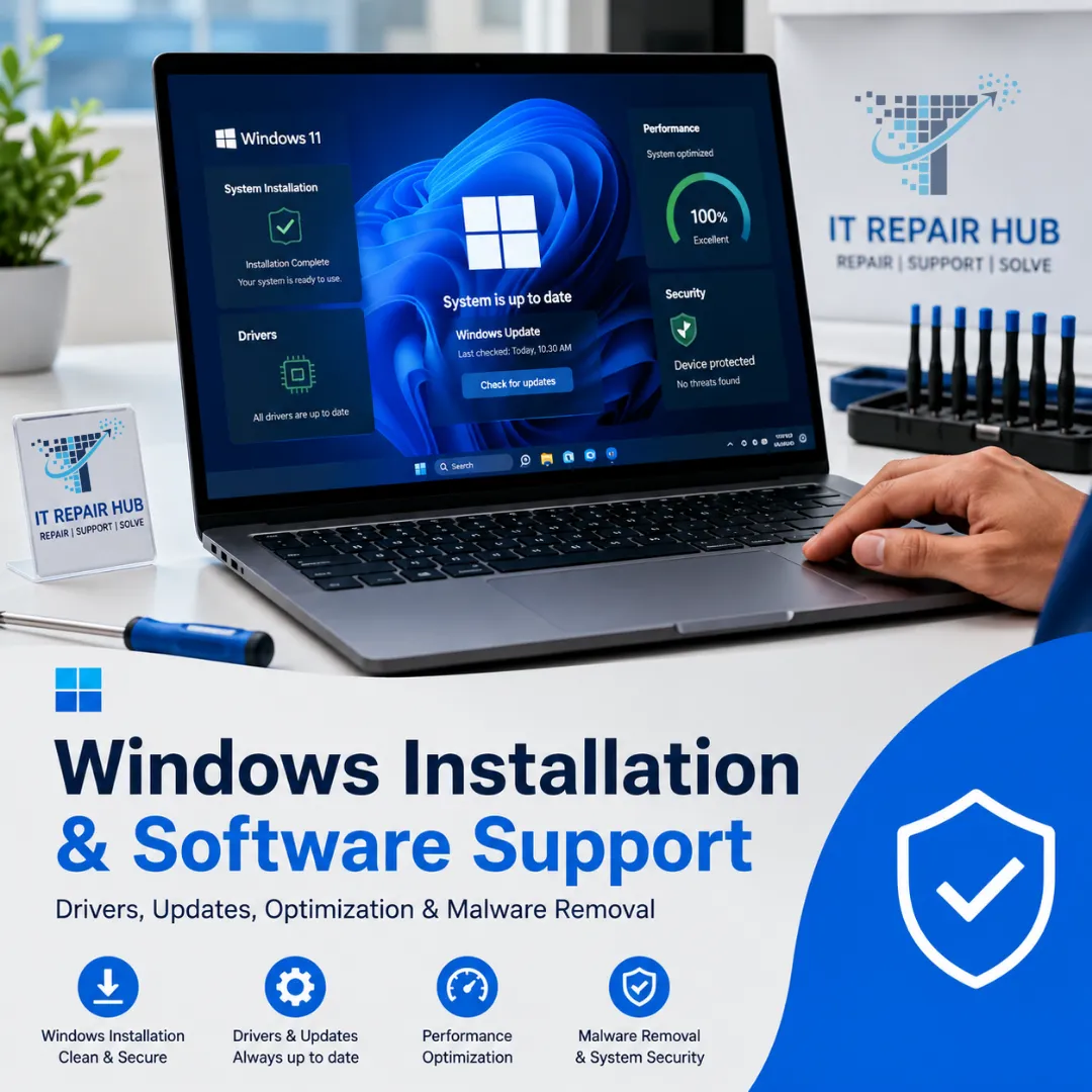 Laptop Windows Installation and software support service